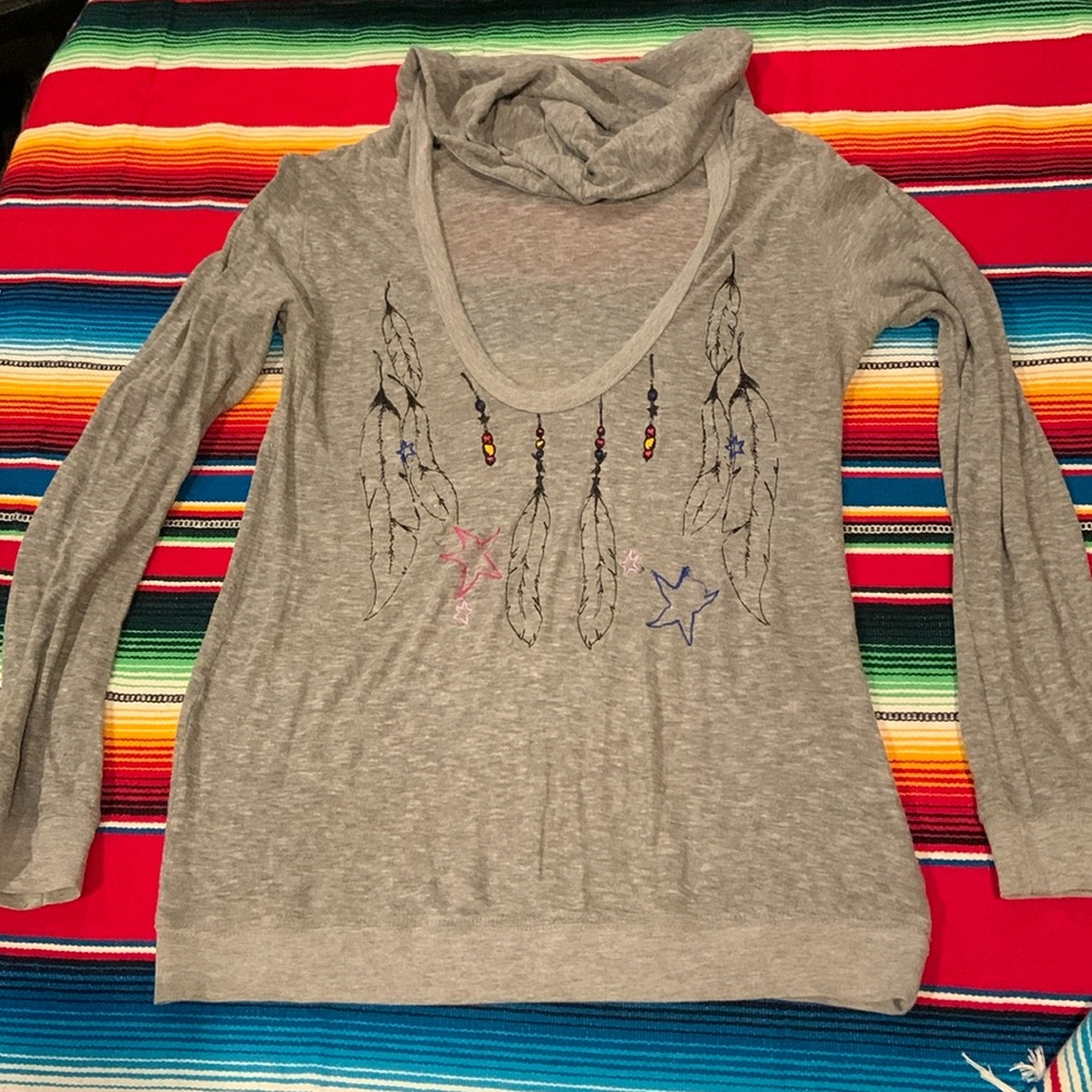Grey hooded long sleeve